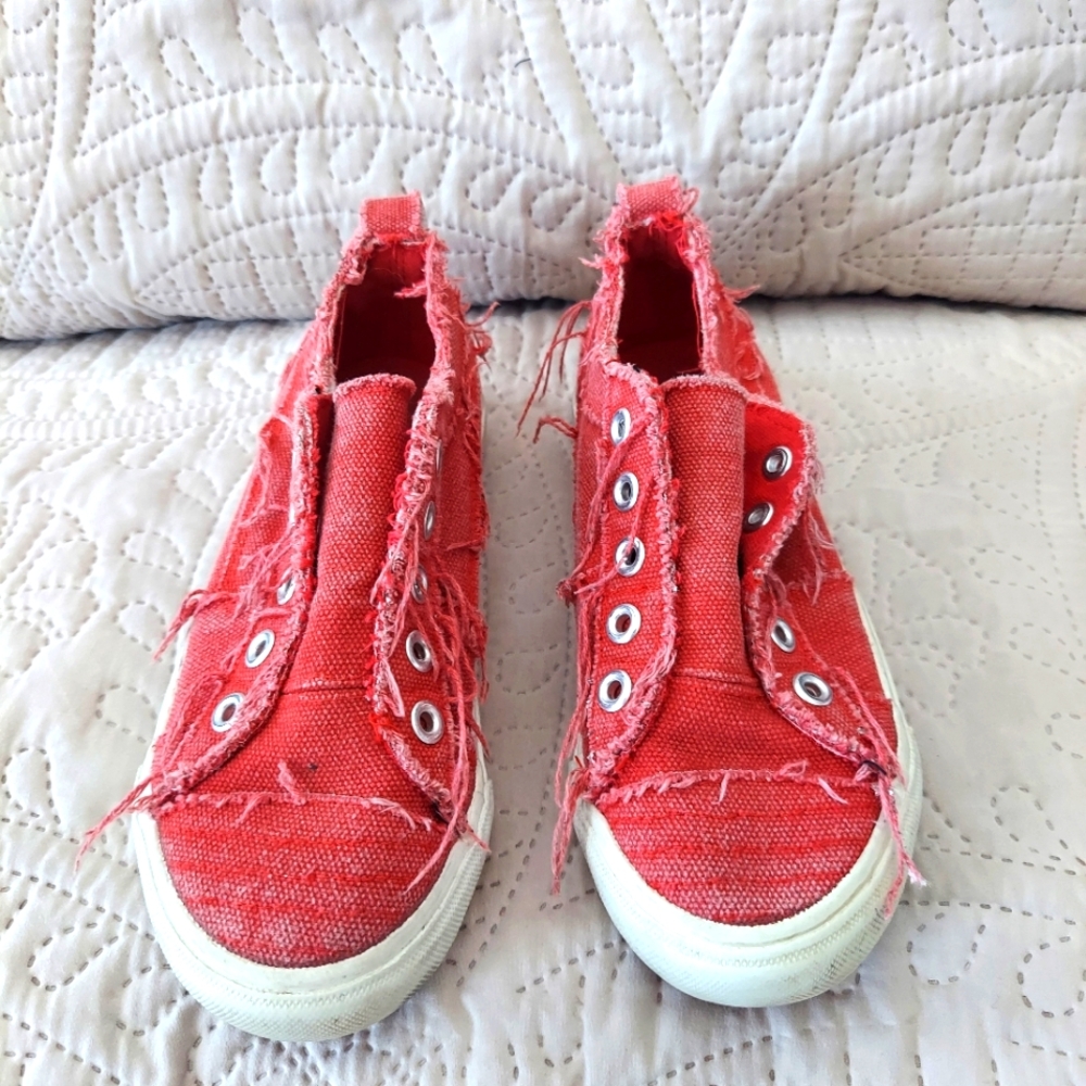 Corky's red no lace Distressed sneakers Slip On Size 13